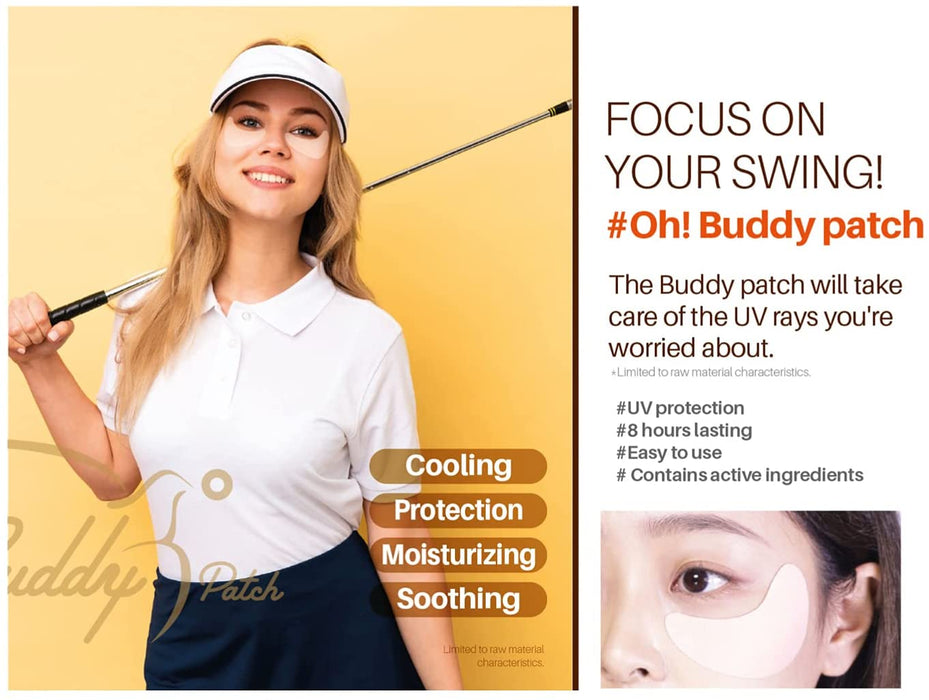 BUDDY PATCH -UV BLOCK GOLF PATCH, SUN PROTECTION, CHEEK STICKER-1 PACK(5 PAIRS)