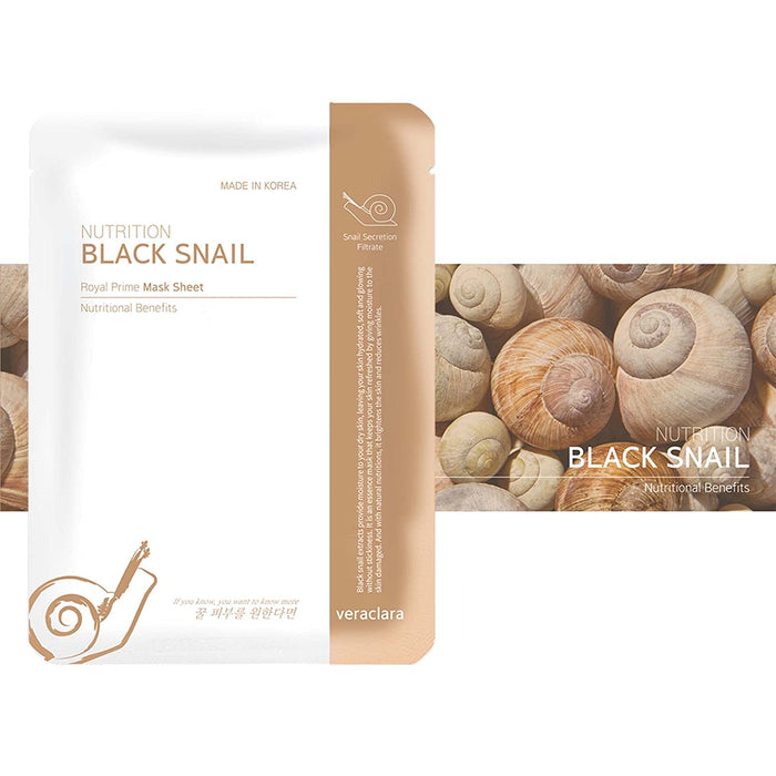 [VERACLARA]  BLACK SNAIL ROYAL PRIME FACIAL MASK (10 Masks)