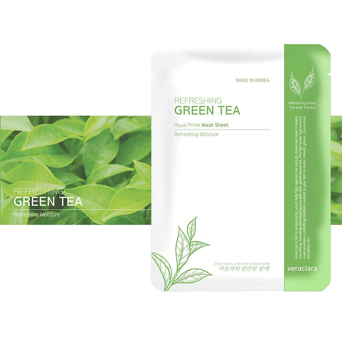 [VERACLARA] GREEN TEA ROYAL PRIME FACIAL MASK (10 Masks)