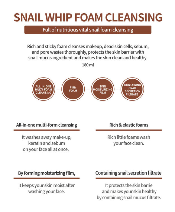 [FORTHESKIN] SNAIL WHIP FOAM CLEANSING 180 ml